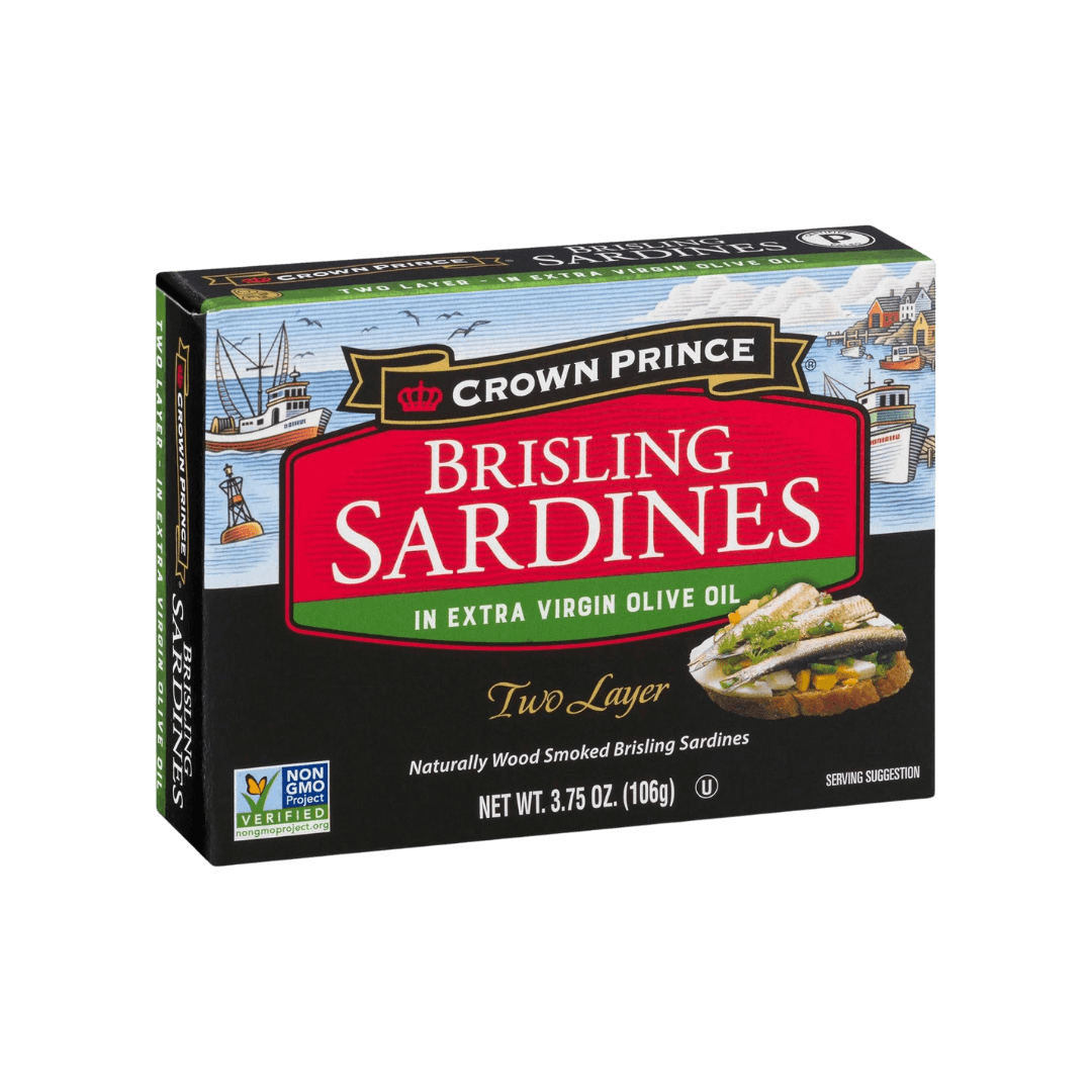 Brisling Sardines in Extra Virgin Olive Oil Crown Prince