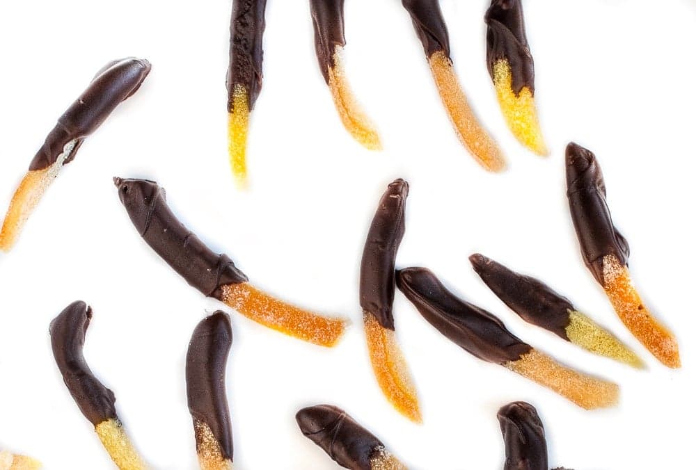 Chocolate Dipped Ginger Citrus Peels